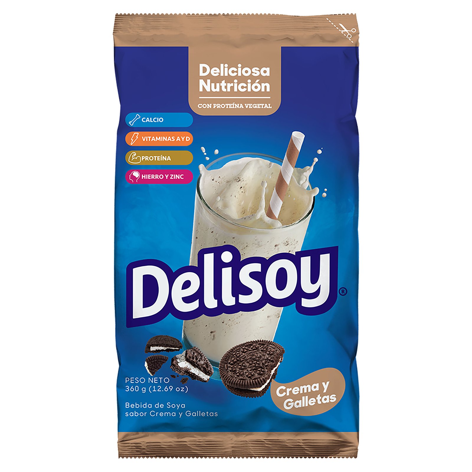 Bebida de Soya Delisoy Crema con Galleta en Polvo - 360 g