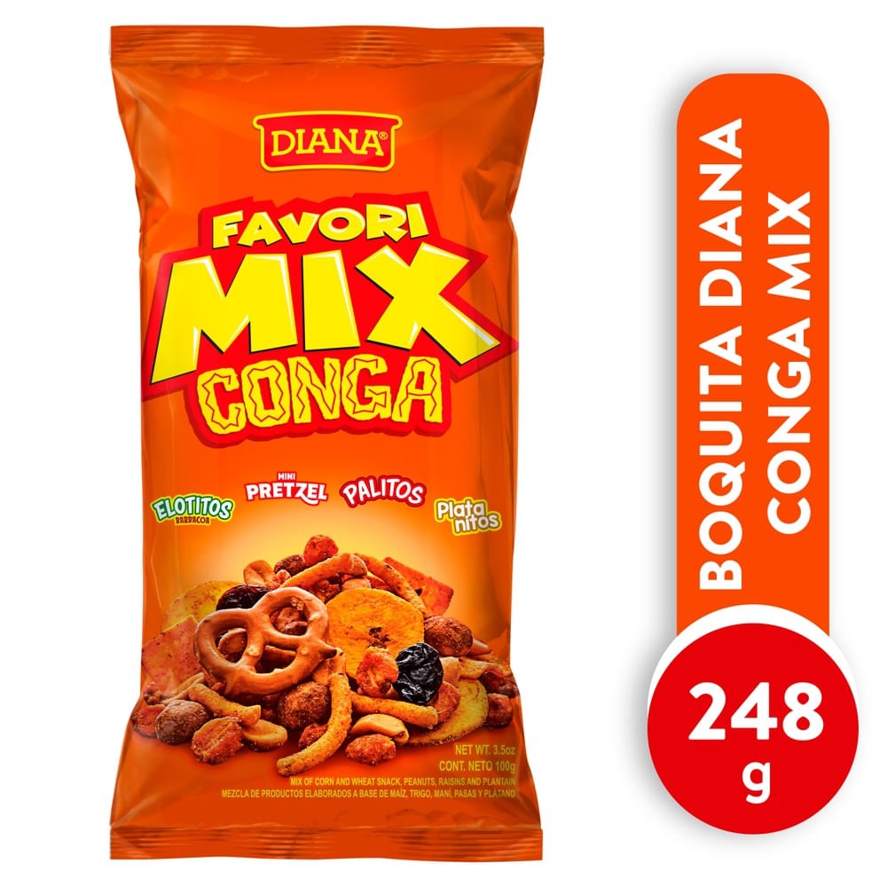 Boquita Diana Conga Mix 248 g producto salvadoreno en USA