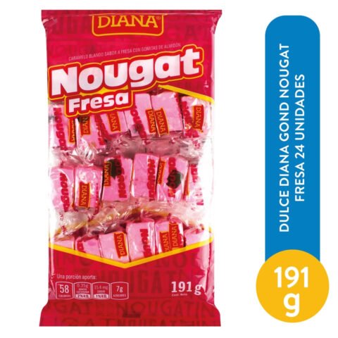 Dulce Diana Gond Nougat Fresa 24 Unidades - 191 g producto salvadoreno en USA