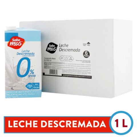 Leche Descremada Sabe Mas Larga Duración 6 pack - 6 L