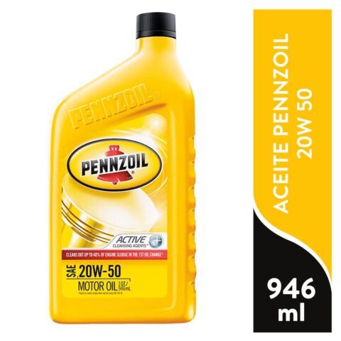 Aceite Pennzoil para Motor 20W50 - 1litro Aceite lubricante Pennzoil 20w50 - 946 ml