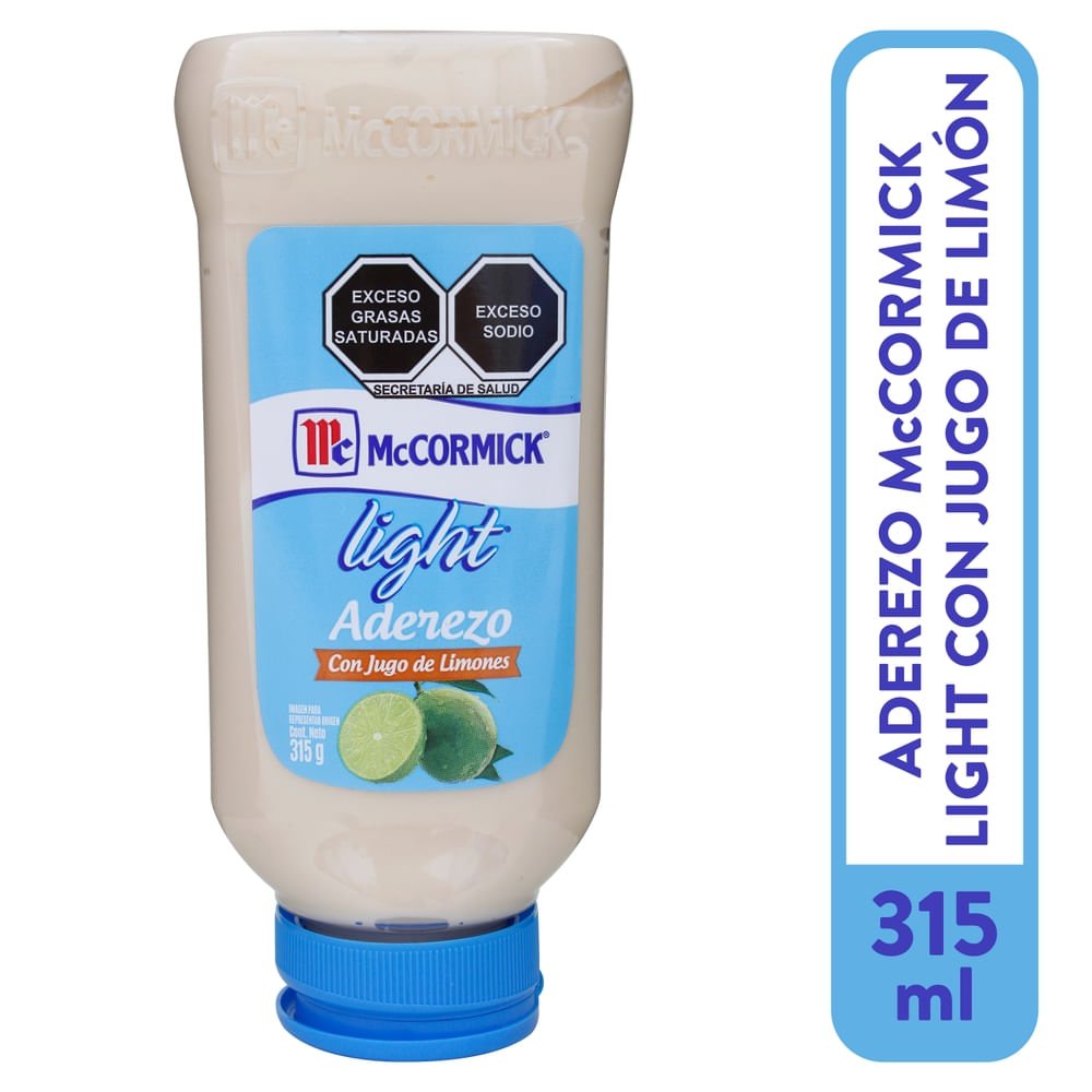 Aderezo McCormick light limón - 315 g