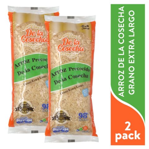 Arroz Precocido, De La Cosecha 2 pack, Grano extra largo - 908 g Arroz Precocido De La Cosecha 2pack 908g