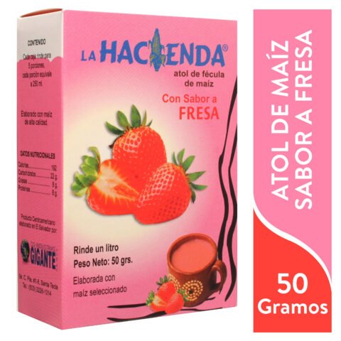 Atol de fécula de maíz La Hacienda sabor fresa - 50 g