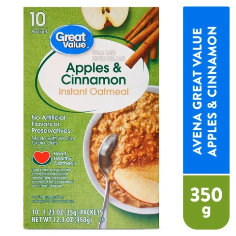Avena Great Value Apples Cinnamon 430gr Avena Great Value Instantánea Manzana y Canela - 430 g