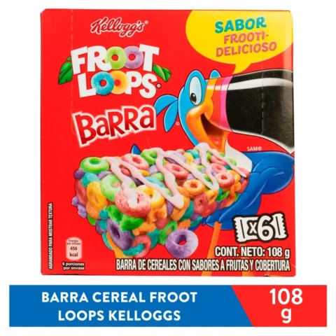 Barra Cereal Frootloops Kellogg Cj 108gr