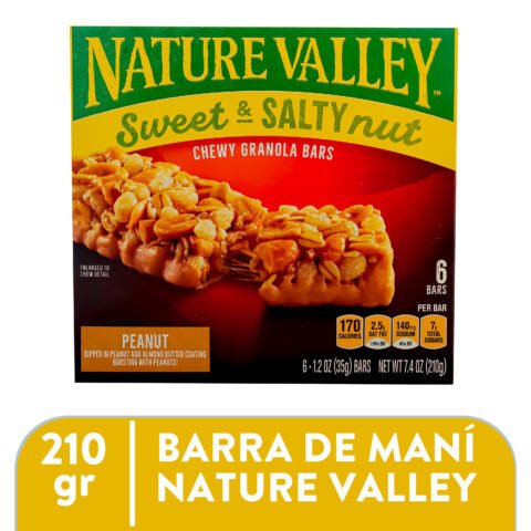 Barra de Granola Nature Valley Dulce Y Salado Con Maní Bañadas con Mantequilla de Almendra - 210 g