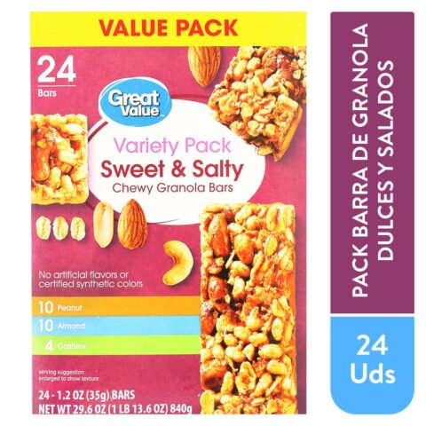 Barras De Granola Great Value 24 Pack Variado - 840 g