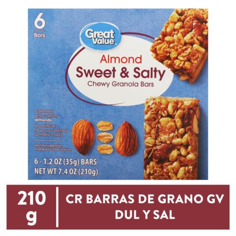 Barras De Granola Great Value Almendras 6 PACK - 210 g