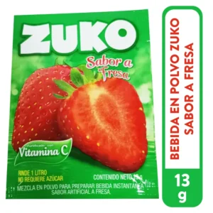 Bebida En Polvo Zuko Sabor Fresa - 13 g