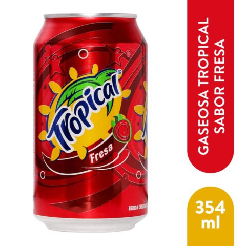 Bebida gaseosa Tropical sabor fresa en lata - 354 ml