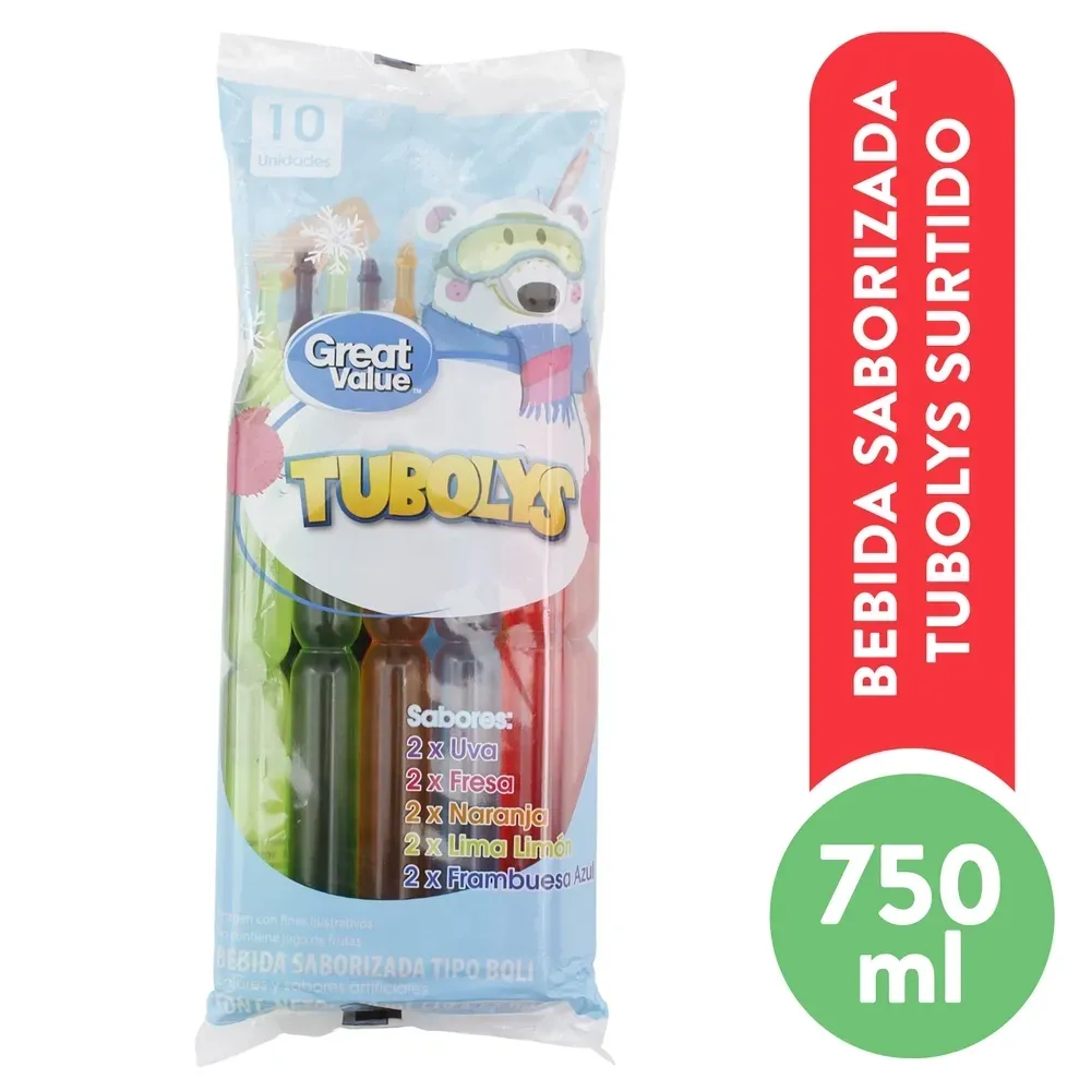 Bebida saborizada Great Value Tubolys - 750 ml