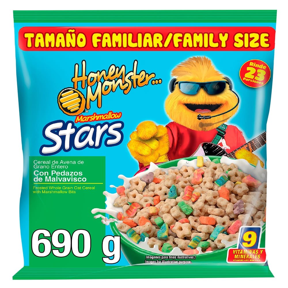 Cereal Quaker honey monster stars con malvaviscos - 690 g
