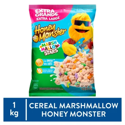 Cereal Quaker marshmallows stars - 1.1 kg Cereal Honey Monster Marshmallow Star Tamaño Grande - 1100 g