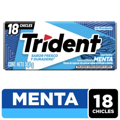 Chicle Trident sin azúcar sabor menta 18 Uds - 30.6 g Chicle Trident Sin Azúcar Sabor Menta 18 Uds - 30.6g
