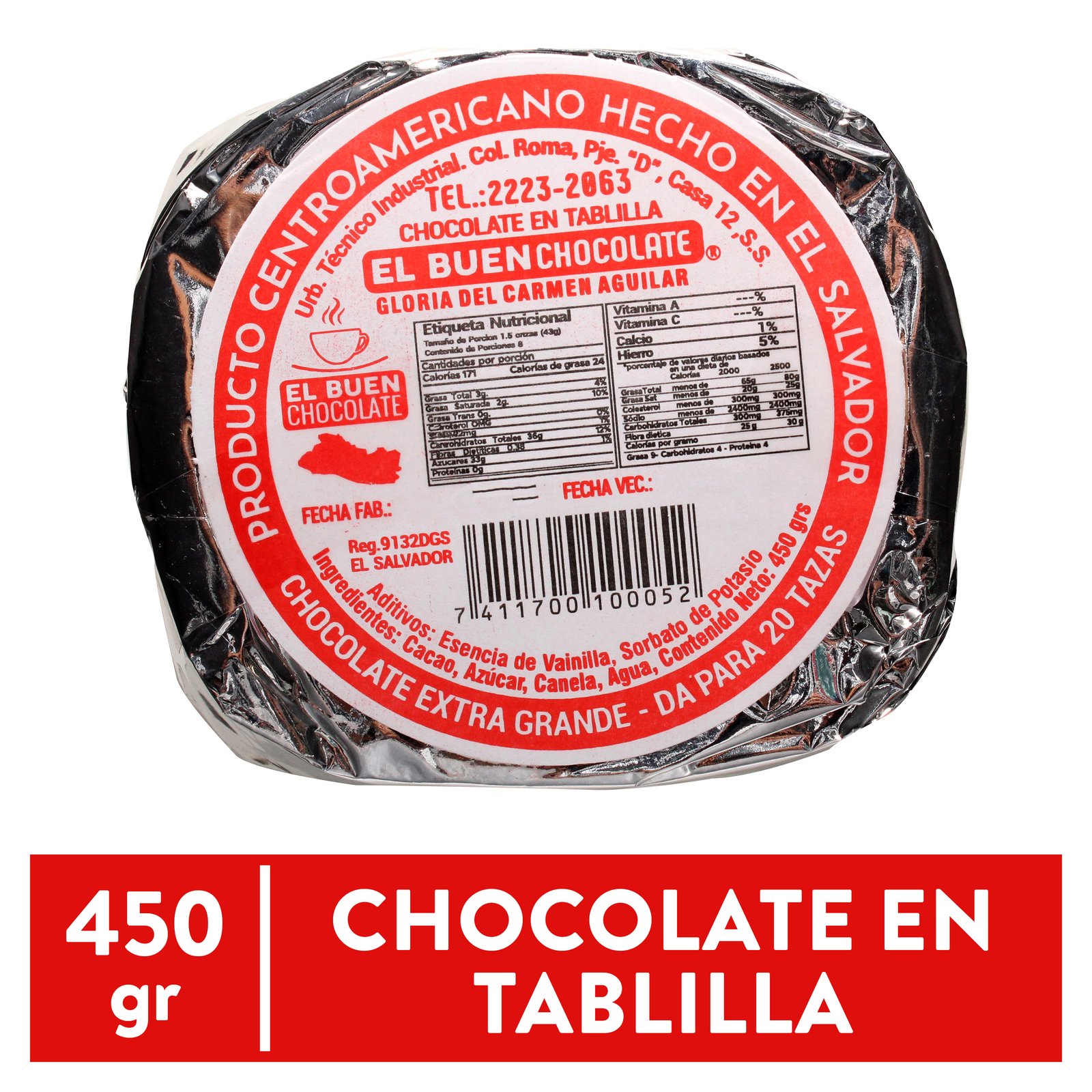 Chocolate El Buen Chocolate tablilla extra grande - 450 g