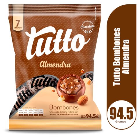 Chocolate Tutto Bombones Con Trozos De Almendra Crocante - 94,5g Chocolate Tutto Bombones con Almendras - 94,5 g