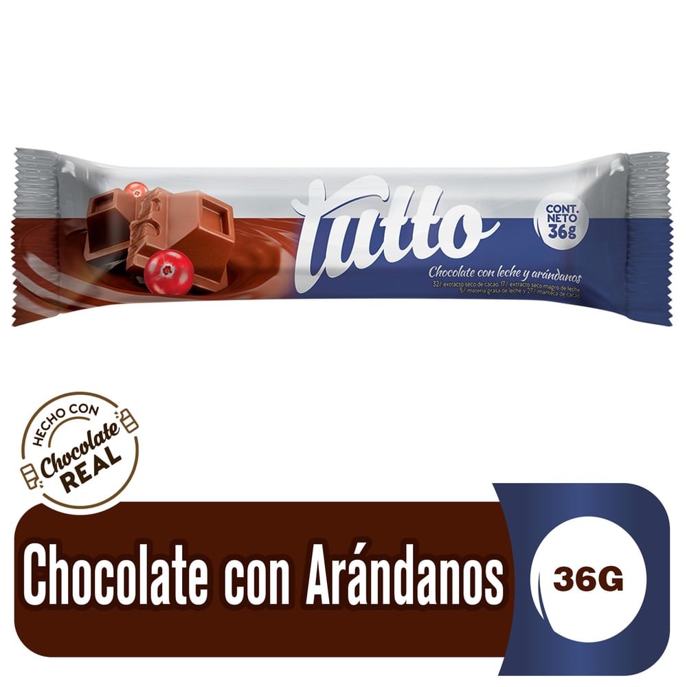 Chocolate Tutto Con Arándanos - 36 g