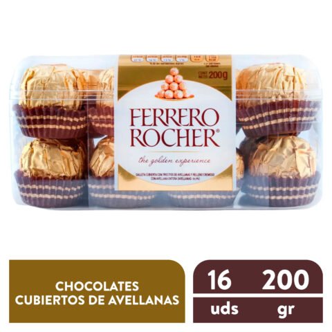 Chocolates Ferrero Rocher Golden Caja Plastica - 200 g
