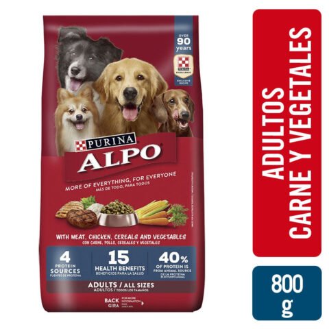 Comida para perros Purina Alpo Adultos con carne, pollo, cereales y vegetales 800 g Alimento Alpo Para Perro Todo Tamaño - 800 g