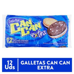 Galleta Can Can Rellena Extra Chocolate Y Vainilla 12 Unidades - 450 g