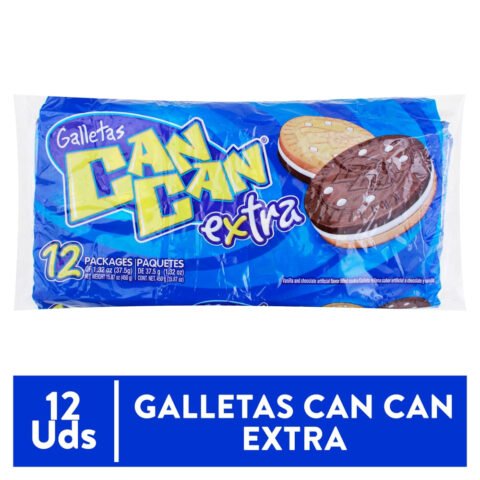 Galleta Can Can Rellena Extra Chocolate Y Vainilla 12 Unidades - 450 g
