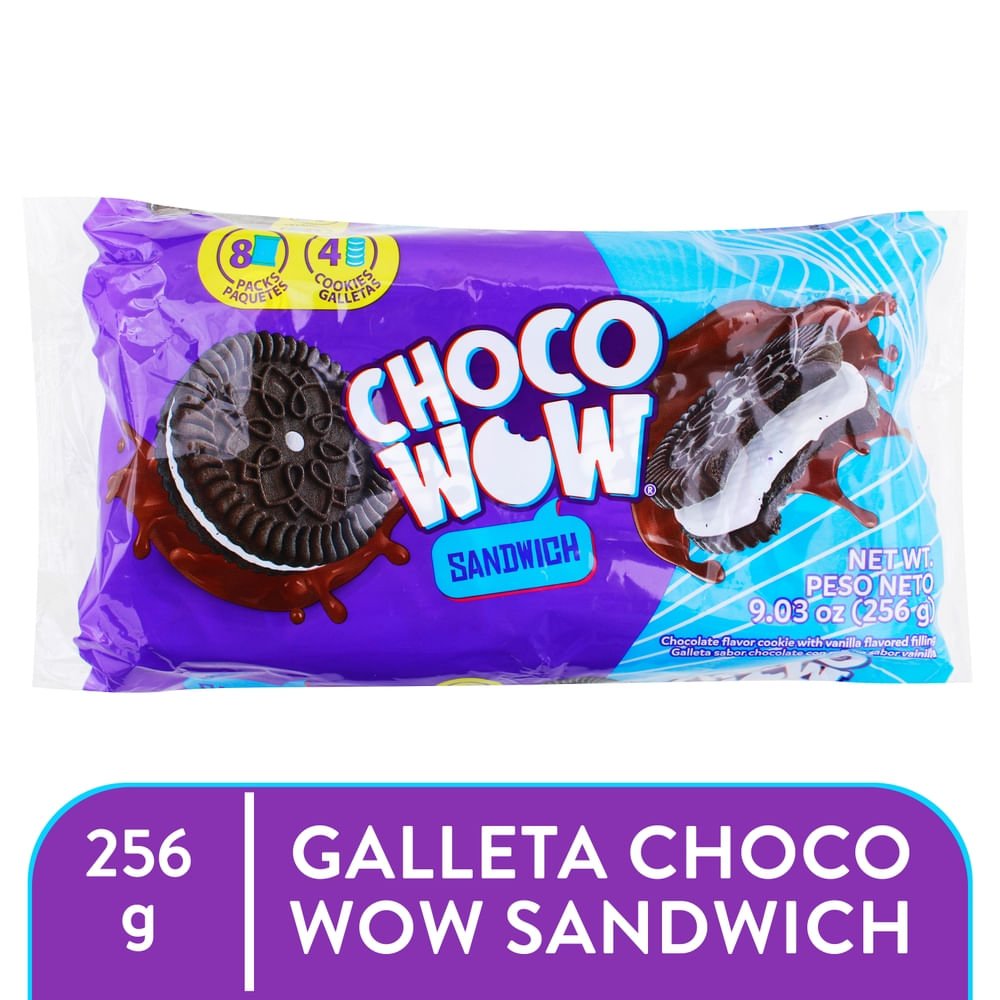Galleta Chocowow Rellena 8A 256 g Galleta ChocoWow Sandwich - 256 g