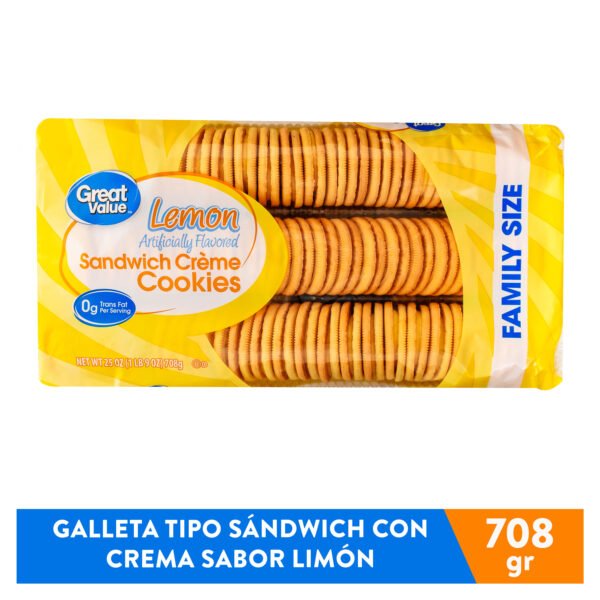 Galleta Great Value De Limón Rellena Con Crema - 708 g