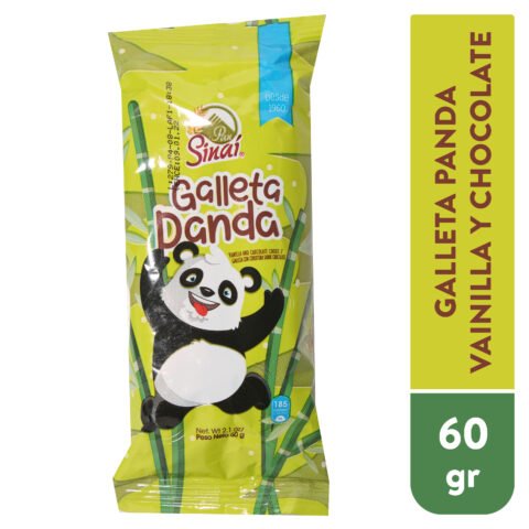 Galleta Panda Pan Sinaí con cobertura sabor chocolate - 60 g