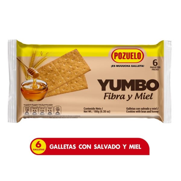 Galleta Pozuelo integral yumbo fibra y miel - 180 g
