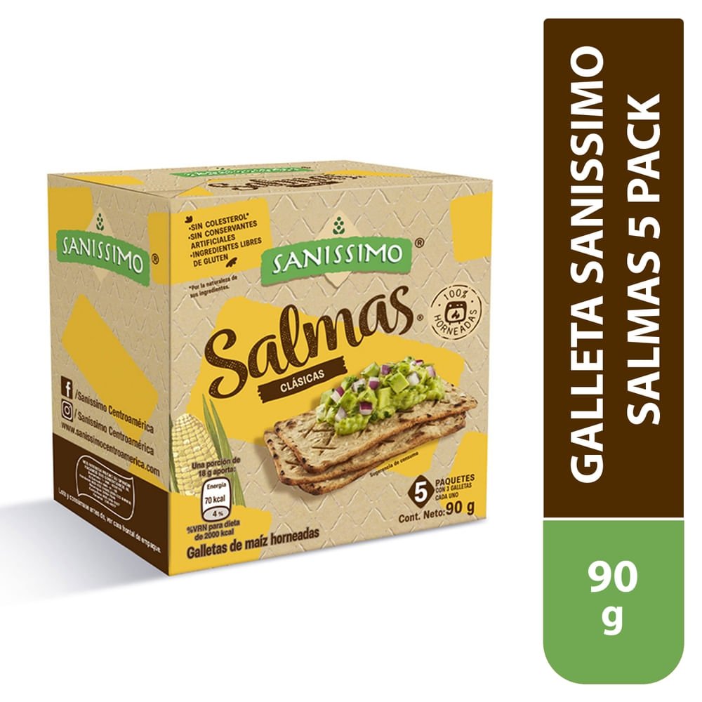 Galleta Sanissimo Salmas Tostadas - 90 g Galleta Sanissimo Salmas 5 pack - 90 g