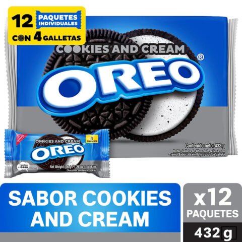 Galletas Oreo Sabor Cookies&Cream 36g Uds 12 Pack - 432 g Galletas Oreo Sabor Cookies&Cream 36g Uds 12 Pack - 432g