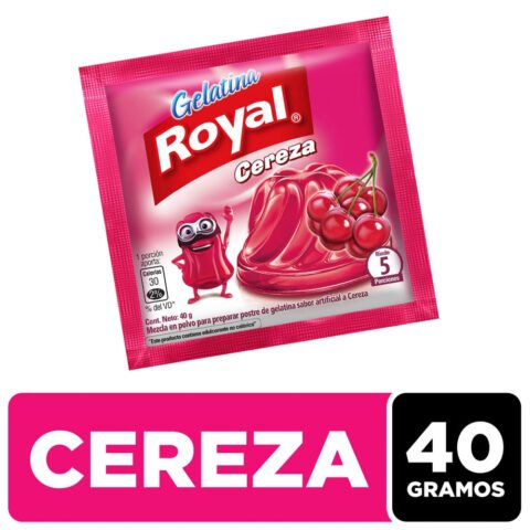 Gelatina En Polvo Royal Sabor Cereza Sobre - 40 g Gelatina En Polvo Royal Sabor Cereza Sobre - 40g