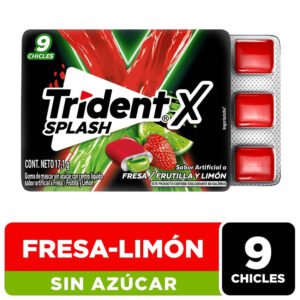 Goma de Mascar Chicle Trident Splash sabor Fresa Limón 9 unid Goma de Mascar Trident Splash Fresa Limón - 17,1 g