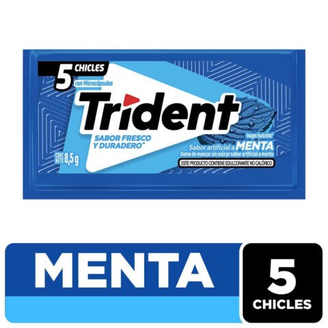 Goma Mascar Trident Slab 5S Sabor Menta - 8.5 g