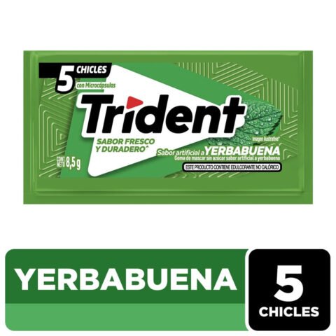 Goma Mascar Trident Slab 5S Sabor Yerbabuena - 8.5 g
