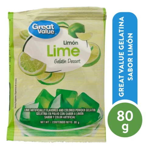 Great Value Gelatina Sabor Limon 80 Gr