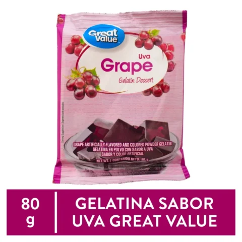 Great Value Gelatina Sabor Uva 80 Gr