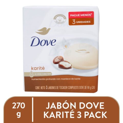 Jabón Dove en barra karité y vainilla 3 Pack - 270 g