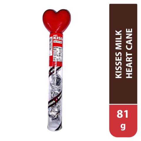 Kisses Hersheys Milk Heart Cane - 81 g Chocolate Hersheys Kisses Milk Heart Cane - 81 g