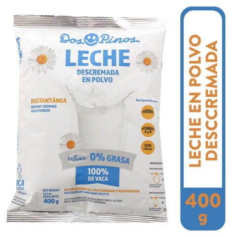 Leche Descremada Dos Pinos en Polvo - 400 g