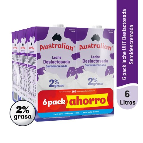 Leche Deslactosada Australian Ultra Pasteurizada 6 Pack - 6 L