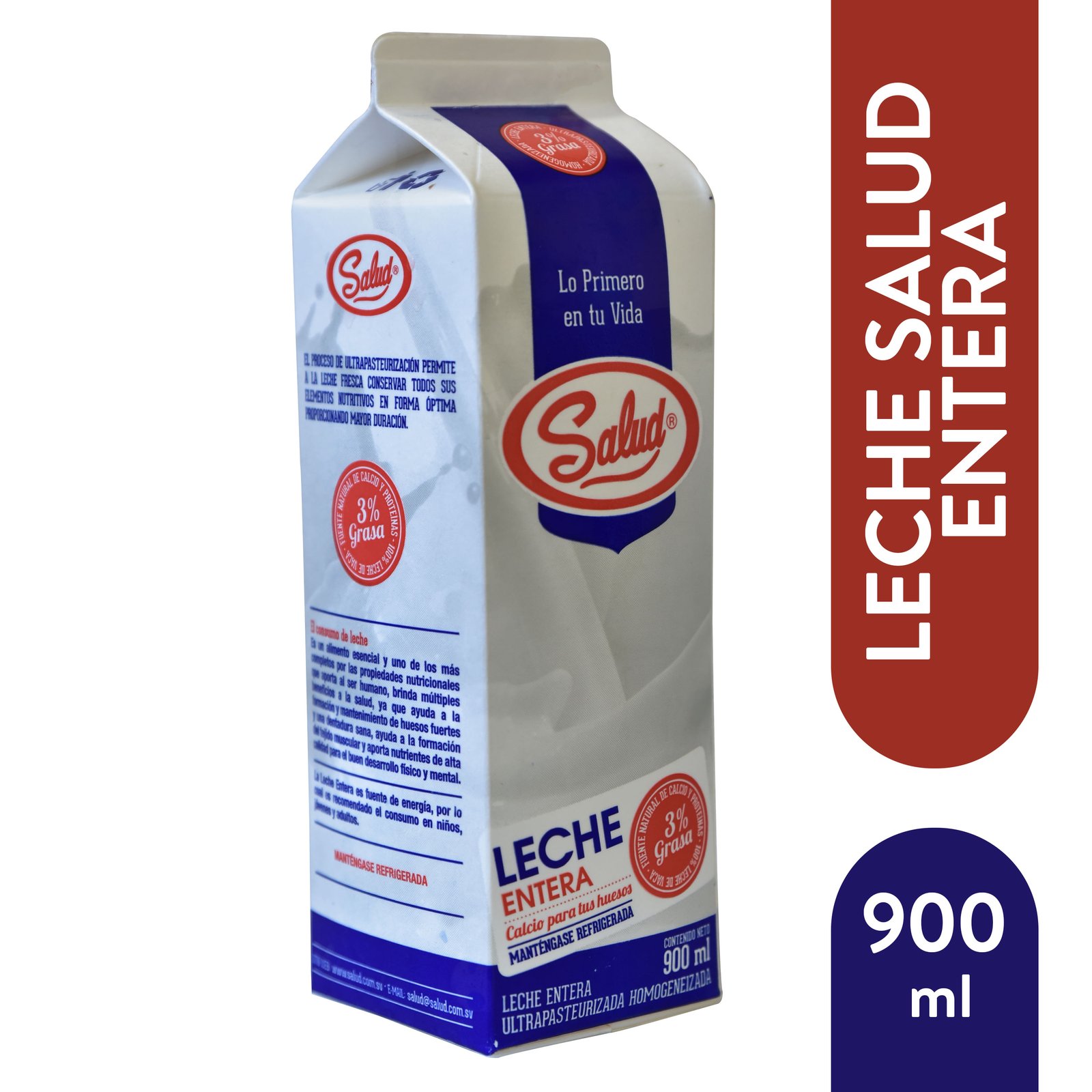 Leche Entera Fresca Salud Carton - 900 ml