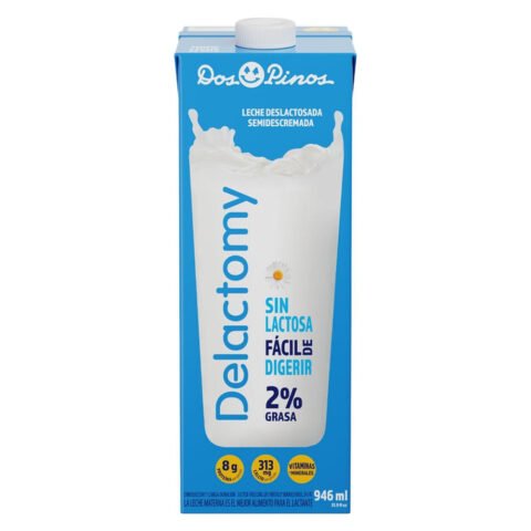 Leche Semidescremada Dos Pinos Delactomy 2% Grasa - 946 ml