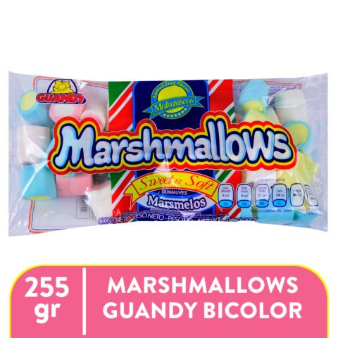 Marsmelos Marca Guandy Bicolor - 255 g Marshmallows Guandy Tropical Angel Bicolor - 255 g