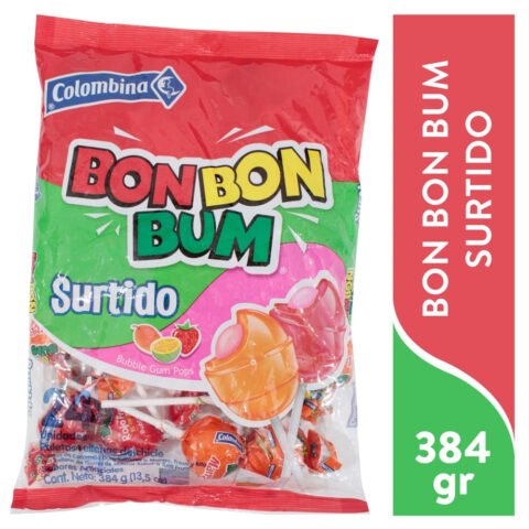 Paleta Colombina Bon Bon Bum sabores surtidos - 384 g