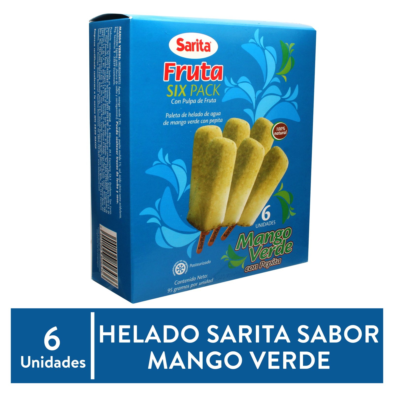 Paleta Sarita Sabor A Mango Verde - 95 g
