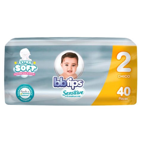 Pañal Bbtips para bebé talla 4 - 80 Uds Panal Bbtips Sensitive T2 40 Ea