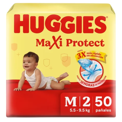Pañales Huggies Maxi Protect Etapa 2/M - 50 Unidades