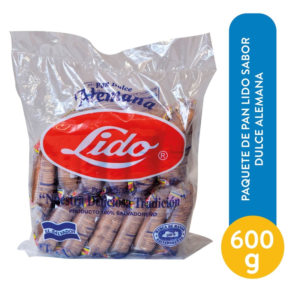 Paquete De Pan Lido Sabor Dulce Alemana - 600 g